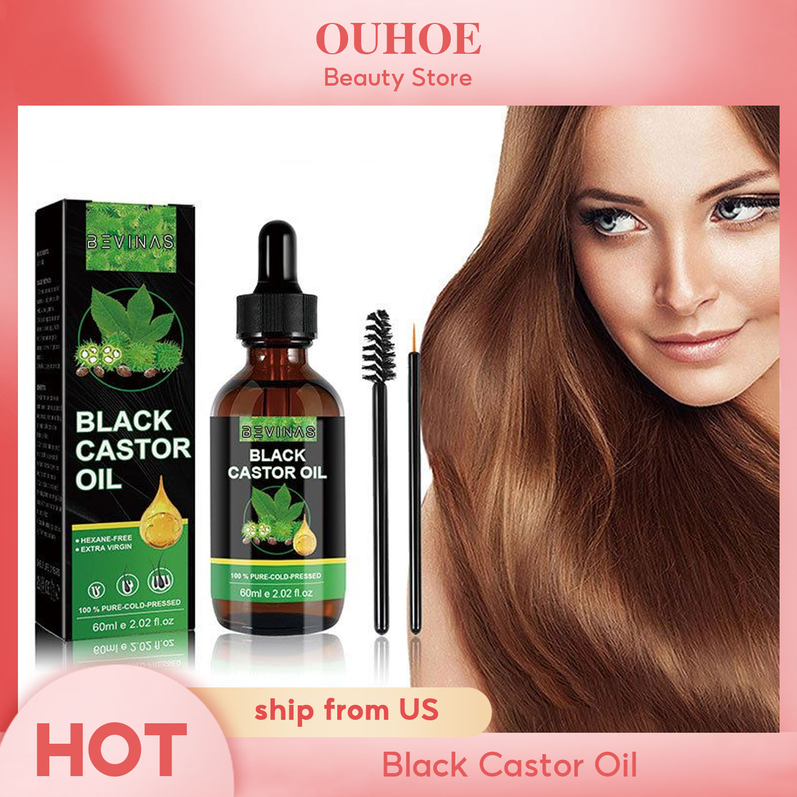 Hair Care Oil Serum - Black Castor Oil Nourishes Hair Growth