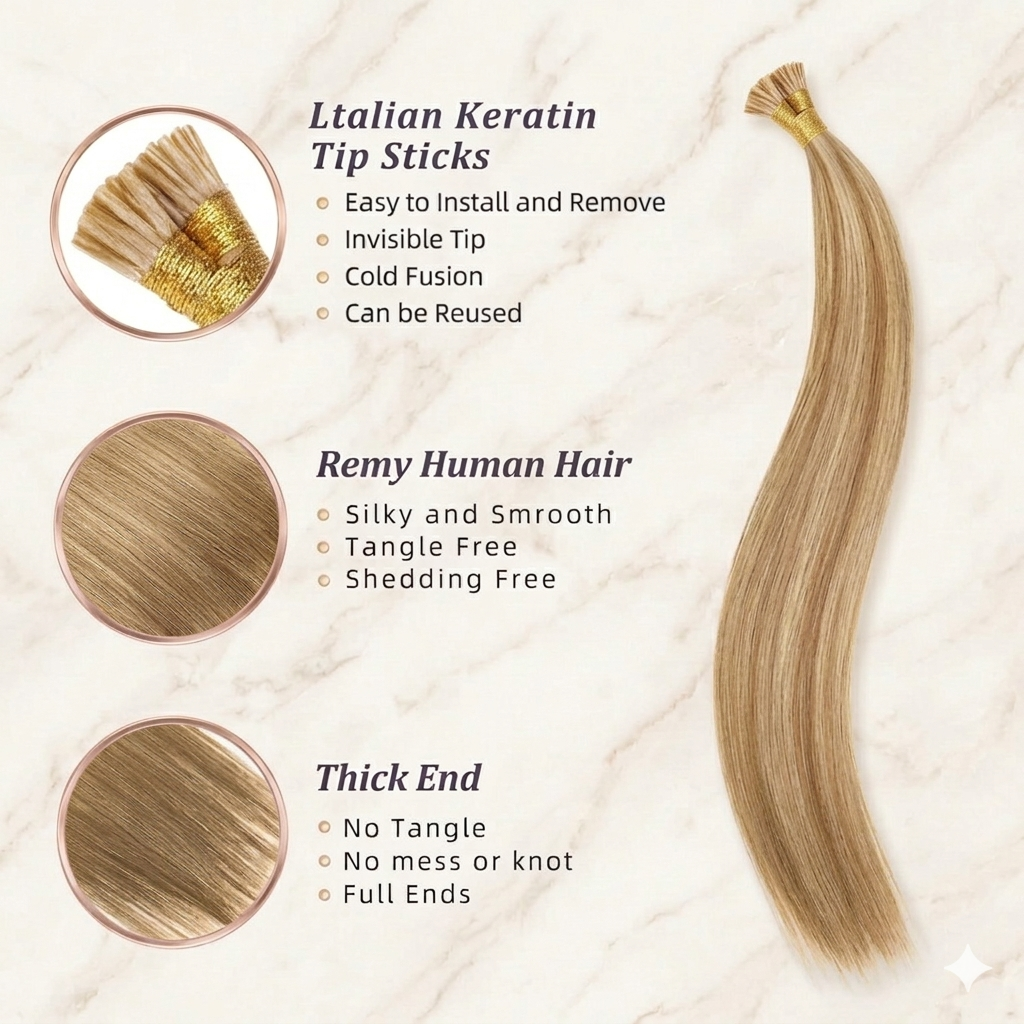 18inch Natural Remy I- Tip Hum – Hair Care Tips recenzja i cena